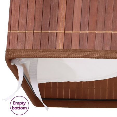 Bamboo Laundry Basket with 2 Sections Brown 100 L