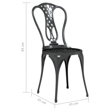 3 Piece Bistro Set Cast Aluminium Black