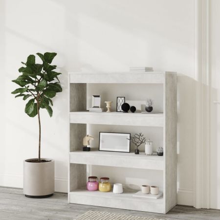 Book Cabinet/Room Divider Concrete Grey 80x30x103 cm Engineered wood