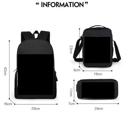 Pokemon Schoolbag Cartoon Cute Pikachu Primary School Student Backpack+Shoulder Bag+Pencil Case