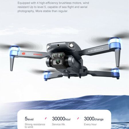 Brushes Obstacle Avoidance 4K HD Drone Optical Flow Hovering with Flagship Five Camera Flodable Quadcopter-1 battery