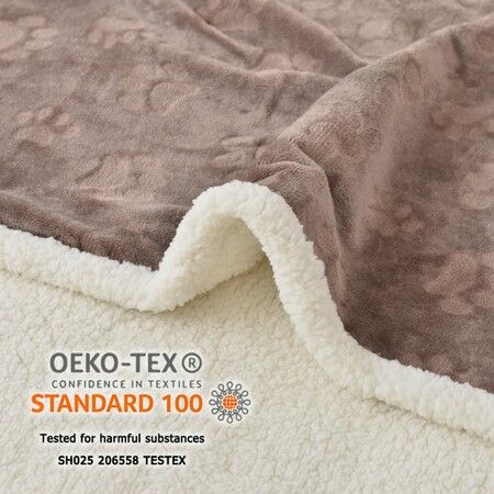 Dog Blankets Waterproof for Small Dogs Cat Blanket Washable Soft Plush Reversible Protector for Bed Couch Car Sofa(50*70cm-Taupe)