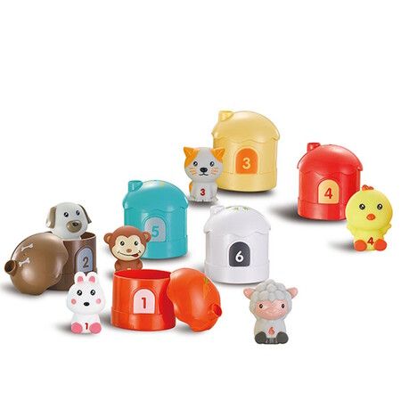 Toddler Learning Toys 6 Pcs Farm Animals Figures Montessori Toys for Toddlers, Counting and Sorting Toys, Birthday Gifts for Baby Girls Boys