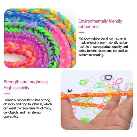 1500pcs Rubber Band Bracelet Kit Loom Bracelet Making Kit for DIY Art and Craft with 18 slots Storage Container,Charms