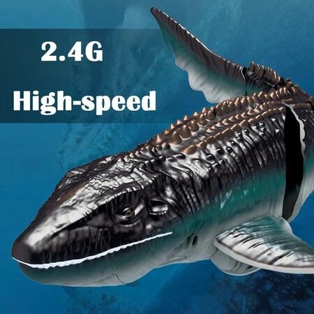 2.4G Rc Boat Fist Simulation Radio Controlled Ship, Speedboat Mosasaurus Outdoor Toy Boy Age 3+