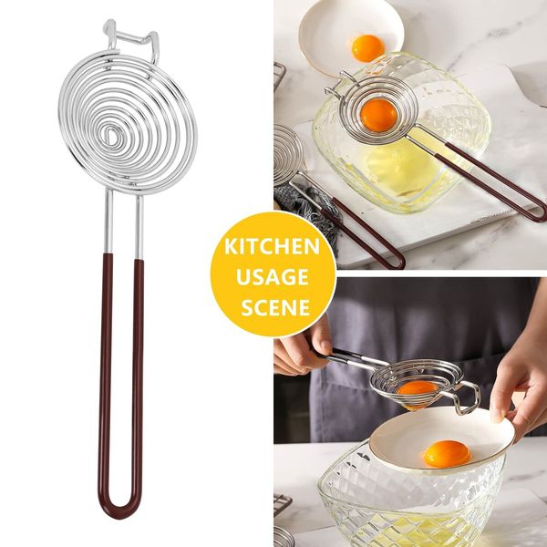 Egg Separator Egg Yolk White Separator Stainless Steel Egg White Yolk Sifting Filter Egg Divider Kitchen Tool for Baking Cake,Kitchen Gadget Cooking/Baker Tool