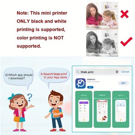 Mini Photo Printer For IPhone/Android,1000mAh Portable Thermal Photo Printer For Gift Study Notes Work Children Photo Picture Memo Color Blue