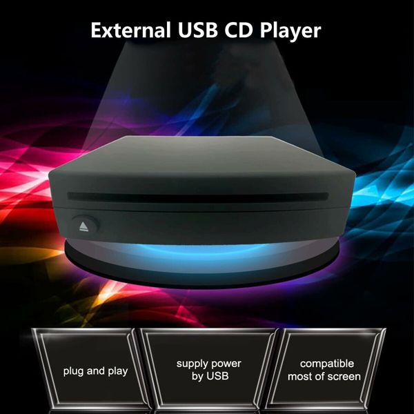 External USB Car Universal CD Player,Vehicle CD Player for Car via USB Radio Connection