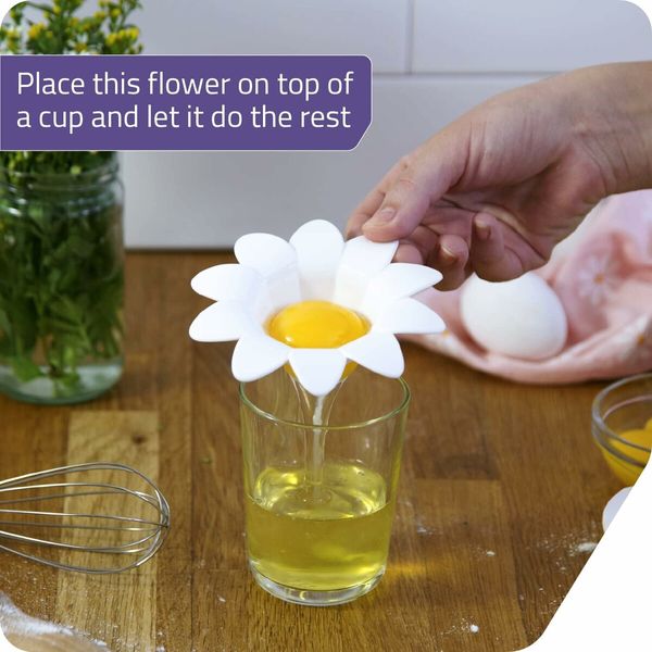 2PCS Daisy Plastic Egg Separator, Egg White Yolk Divider Kitchen Gadgets Baking Tools Egg Extractor