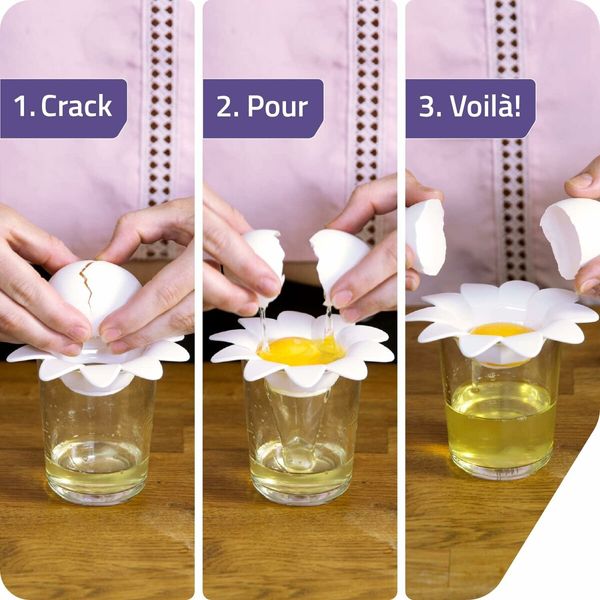 2PCS Daisy Plastic Egg Separator, Egg White Yolk Divider Kitchen Gadgets Baking Tools Egg Extractor