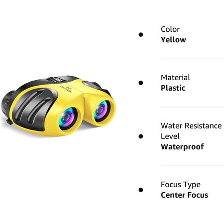 Binoculars 8X21 Foldable Mini Portable High Power Hd Night Vision Children'S Binoculars (Yellow)