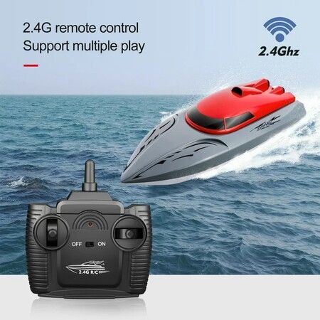 High Speed Remote Control Boat for Pools and Lakes, 2.4Ghz Fast Electric Racing Boat Gift for Adults and Kids(Red)