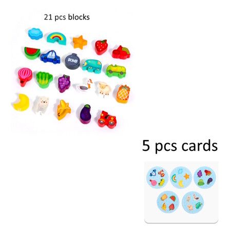 Explore the world of learning with Kid's Wooden Shape Color Fruit Animal Cognitive Touch GAME Building Blocks igniting minds through tactile play.