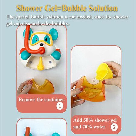 Bear Bathtub Bubble Maker Kids Electric Cartoon Animal Bubble Blower Bubble Machine Bath Toy with Music