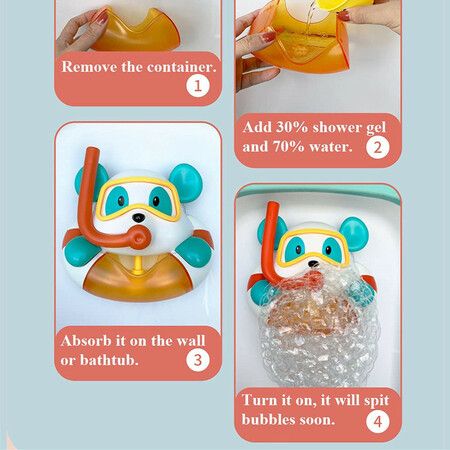 Bear Bathtub Bubble Maker Kids Electric Cartoon Animal Bubble Blower Bubble Machine Bath Toy with Music