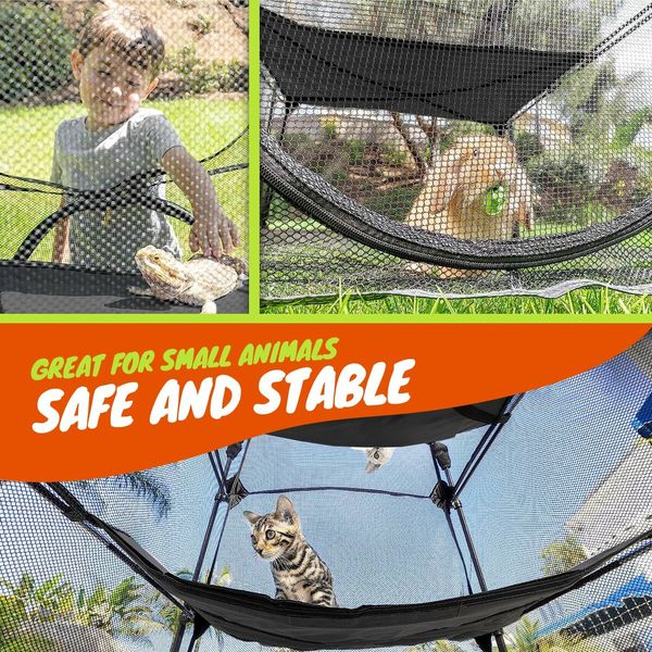 3 Tier Cat Tent Tower Enclosure Pet Dog House Playpen Rabbit Ferret Cage Outdoor Indoor Portable Foldable Gym Exercise Agility Climber