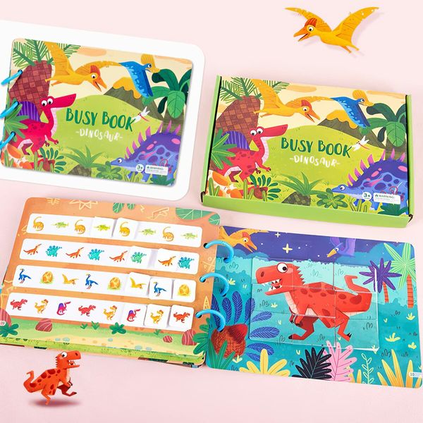 DIY Quiet Book Montessori Busy Book for Kids Dinosaur Preschool Learning Activities Learning & Education Toys