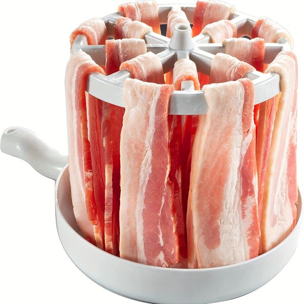 1pc Microwave Bacon Cooker - Crispier, Healthier, Quicker Bacon Every Time Smart Cooking Ware Clean Up Easy- Great For Adults, College Students