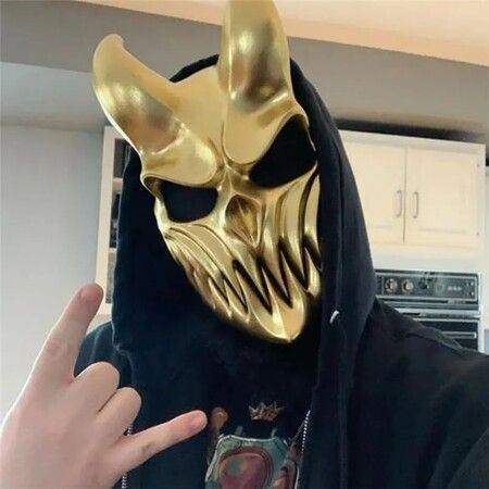 Halloween Slaughter To Prevail Mask, Deathmetal Kid of Darkness Demolisher Shikolai Demon Masks Brutal Deathcore Cosplay Prop