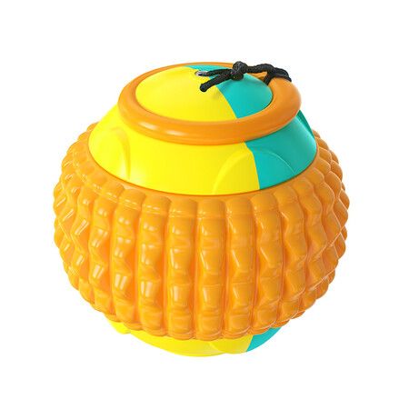 Dog Ball on a Rope Training Dog Treat Toy Ball Throwing Ball Interactive Outdoor Tossing for Pet Dog(Orange)