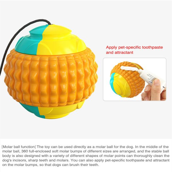 Dog Ball on a Rope Training Dog Treat Toy Ball Throwing Ball Interactive Outdoor Tossing for Pet Dog(Orange)