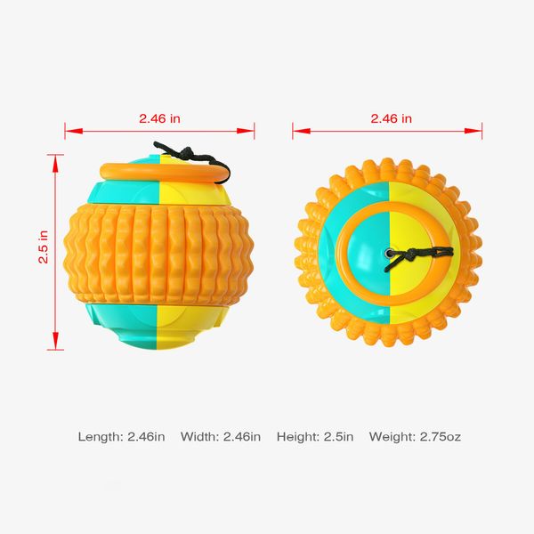 Dog Ball on a Rope Training Dog Treat Toy Ball Throwing Ball Interactive Outdoor Tossing for Pet Dog(Orange)