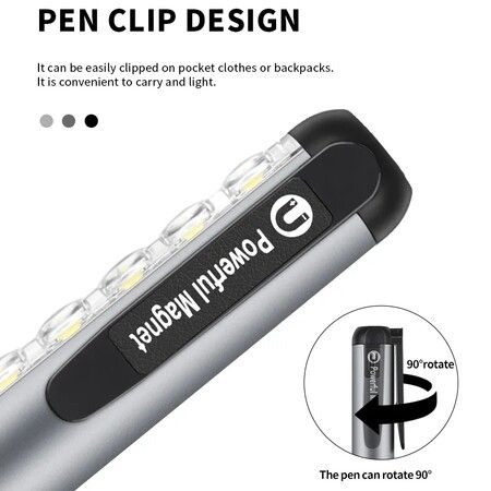 Mini LED Flashlight, XPE + COB Lamp Beads Ultra Bright Torch With Clip Waterproof Flashlight