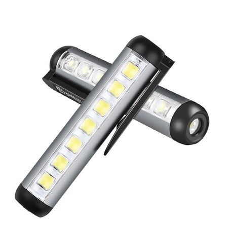 Mini LED Flashlight, XPE + COB Lamp Beads Ultra Bright Torch With Clip Waterproof Flashlight