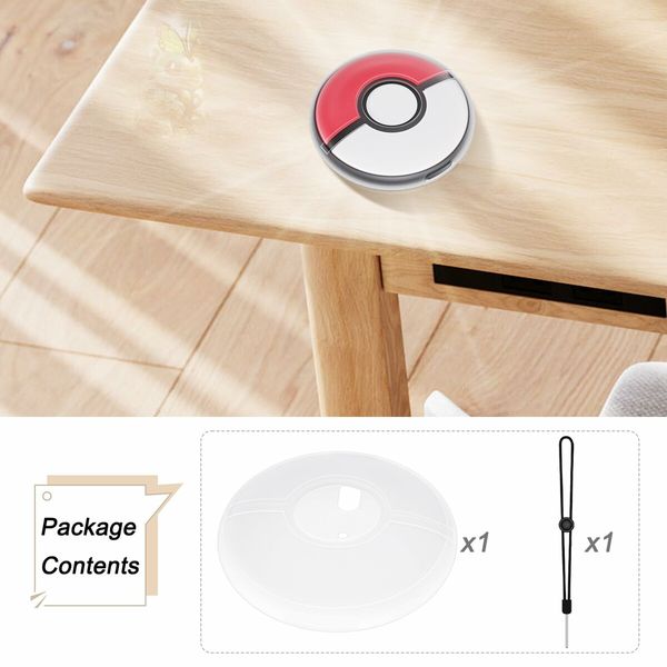 Silicone Case for Pokemon GO Plus + 2023,Soft and Comfortable Protective Case with Hand Strap,Silicone Skin Protective Cover Case Compatible with Pokemon GO Plus Plus,Clear