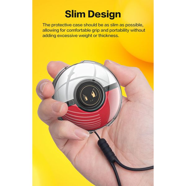 Protective Case for Pokemon GO Plus + 2023,Clear Hard Case for Poke Ball Go Plus with Button Caps and Wrist Strap - 1 Pack