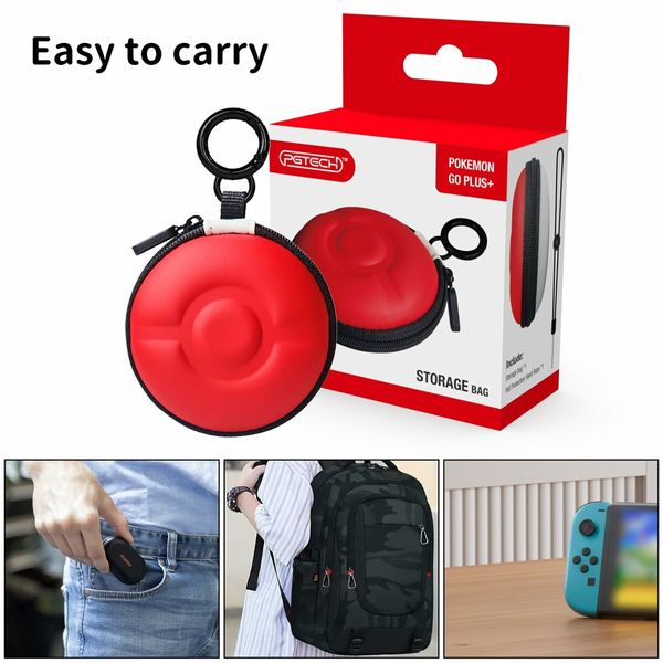 Poke-mon GO Plus + Case Protective Hard Carrying Case for GO Plus+ 2023 Portable Cover with Hand Strap Shockproof with Poke Ball GO Plus Plus Accessories