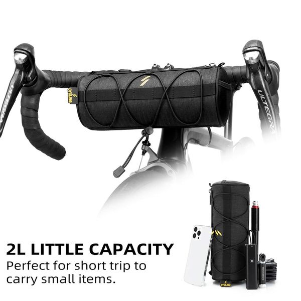 Bike Handlebar Bag Small Bicycle Handle Bar Bag Handy Front Bike Bags Handlebar Storage Pouch Pack with Shoulder Strap Little Mountain Road Bike Barrel Bag