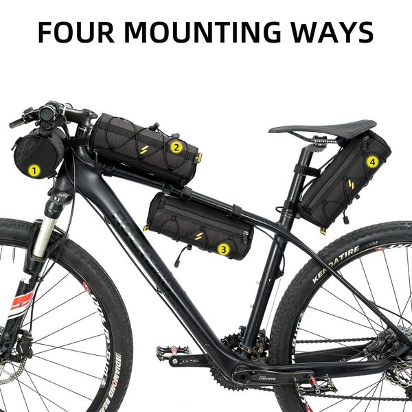 Bike Handlebar Bag Small Bicycle Handle Bar Bag Handy Front Bike Bags Handlebar Storage Pouch Pack with Shoulder Strap Little Mountain Road Bike Barrel Bag