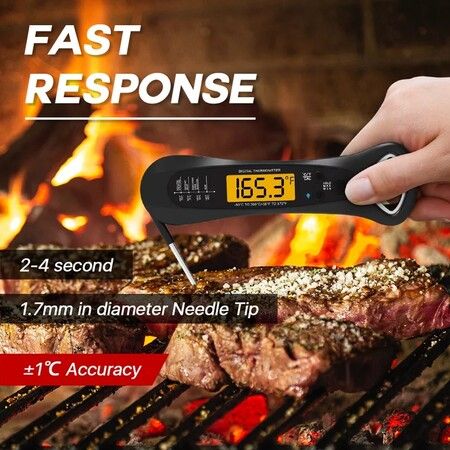 Digital Food Meat Thermometer with Probe for Cooking Liquids Grilling BBQ Baking