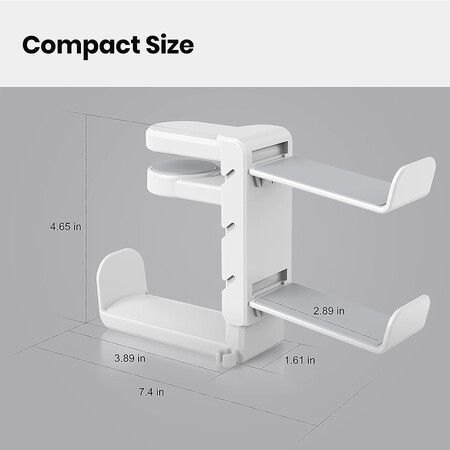 PC Gaming Headset Headphone Hook Holder Hanger Mount, Headphones Stand with Adjustable and Rotating Arm Clamp (White)