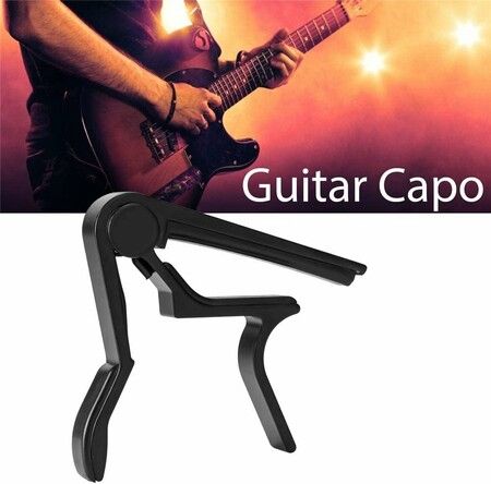 Guitar Capo, Capo for 6-String Acoustic and Electric Guitars, Bass, Mandolin, Ukulele, Black Guitar Capo (black)