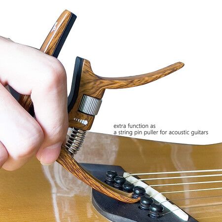 Capo for Acoustic and Electric Guitars, Trigger Tension Adjustable for Perfect Tone, Extra Strings Pin Puller, Hard Zinc Alloy Material