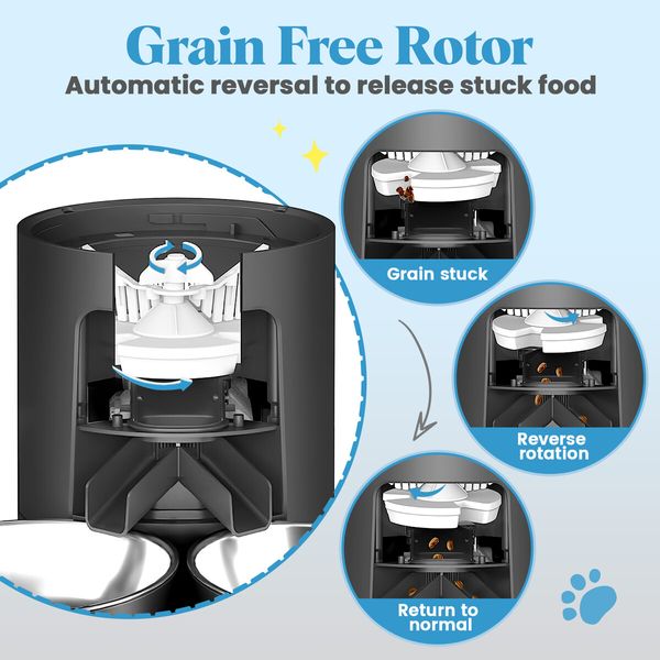 6L Automatic Pet Feeder Auto Timed Dog Cat Dry Food Dispenser Smart Puppy Feeding 2 Way Splitter 2 Bowls Touch Screen Voice Recorder