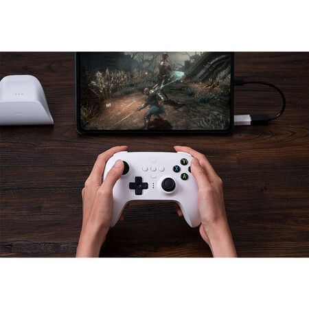 8Bitdo Ultimate 2.4g Wireless Controller with Charging Dock for Windows, Android & Raspberry Pi (White)