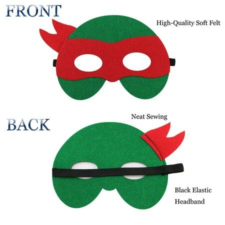 Turtles Mask for Kids Turtles Felt Masks Party Favors,Turtles Themed Game Video Birthday Party Supplies,Party Decoration Birthday Gift (24 Pack)