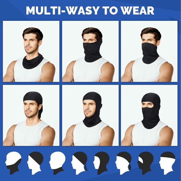 6 Pack Balaclava Ski Face Mask,Cooling Neck Gaiter Full Head Mask Face Cover