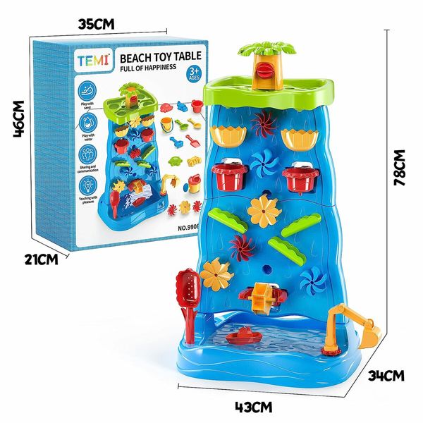 Waterfall Wall Water Table Sand Pit Play Ground Activity Centre Playset Toys Park Outdoor Indoor Backyard Sensory Waterplay Station