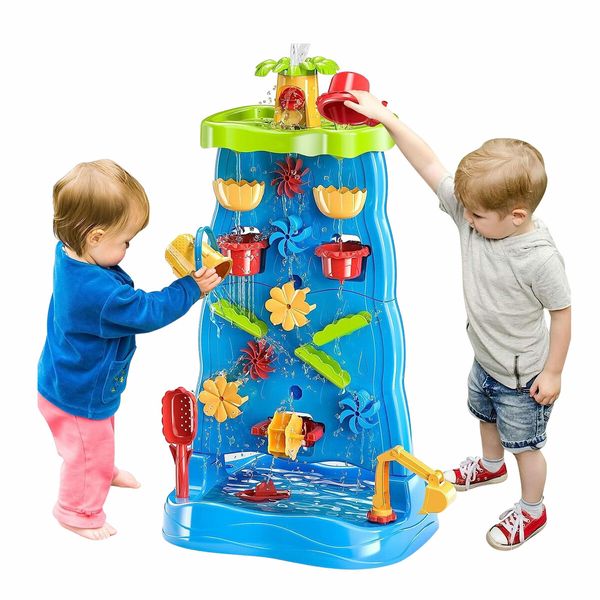 Waterfall Wall Water Table Sand Pit Play Ground Activity Centre Playset Toys Park Outdoor Indoor Backyard Sensory Waterplay Station