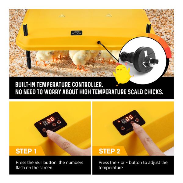 Chick Brooder Heating Plate Warmer Chicken Coop Brooding Heater Poultry Duckling Chook 40x60cm 40 to 50 Chicks Adjustable Height