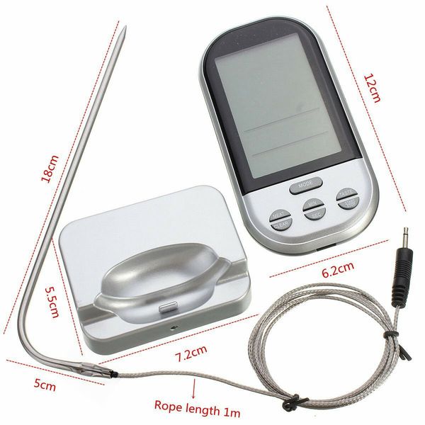 Wireless Barbecue Thermometer Electronic Kitchen Food Barbecue Meat Waterproof Thermometer