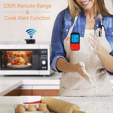 Wireless Meat Thermometer, 2 probes Instant Read Waterproof Cooking Meat Temperature Meter for Cooking, BBQ, Oven