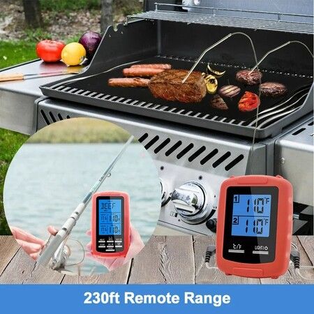 Wireless Thermometer Digital Waterproof Meat Temperature Meter with 2 Probes for Cooking Grilling BBQ