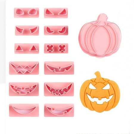 1 Set Pumpkin Stamp Cookie Cutter  Halloween Clay Cutters Biscuit and Sandwich Cutters  Food Grade for Cake