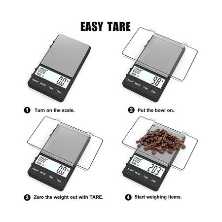 Espresso Scale with Timer 1000g x 0.1g Small and Thin Travel Coffee Scale