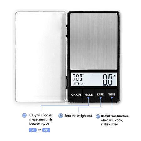 Espresso Scale with Timer 1000g x 0.1g Small and Thin Travel Coffee Scale